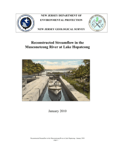 Reconstructed Streamflow in the Musconetcong River at Lake Hopatcong January 2010