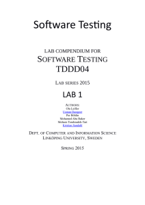 Software Testing S T TDDD04