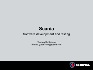 Scania Software development and testing Thomas Gustafsson