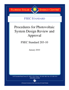 Procedures for Photovoltaic System Design Review and Approval