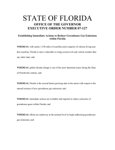 STATE OF FLORIDA OFFICE OF THE GOVERNOR EXECUTIVE ORDER NUMBER 07-127