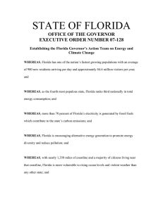 STATE OF FLORIDA OFFICE OF THE GOVERNOR EXECUTIVE ORDER NUMBER 07-128