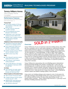 Tommy Williams homes Zero Energy Home Longleaf Building Technologies program
