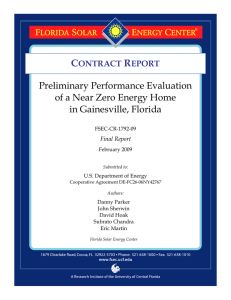 C R Preliminary Performance Evaluation of a Near Zero Energy Home