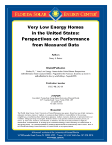 Very Low Energy Homes in the United States: Perspectives on Performance