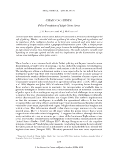 CHASING GHOSTS? Police Perception of High Crime Areas
