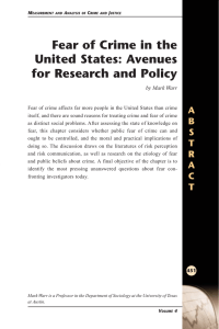 Fear of Crime in the United States: Avenues for Research and Policy A
