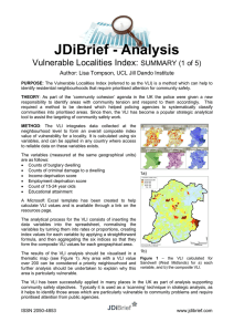 JDiBrief - Analysis Vulnerable Localities Index:  SUMMARY (1 of 5)