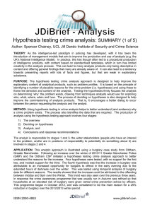 Hypothesis testing crime analysis:  SUMMARY (1 of 5)