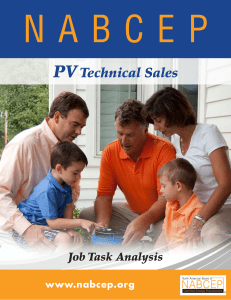 N A B C E P PV Technical Sales Job Task Analysis
