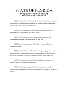 STATE OF FLORIDA OFFICE OF THE GOVERNOR