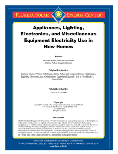 Appliances, Lighting, Electronics, and Miscellaneous Equipment Electricity Use in New Homes