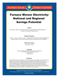 Furnace Blower Electricity: National and Regional Savings Potential