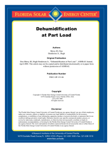 Dehumidification at Part Load