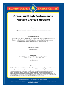 Green and High Performance Factory Crafted Housing