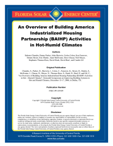 An Overview of Building America Industrialized Housing Partnership (BAIHP) Activities in Hot-Humid Climates