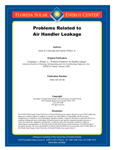 Problems Related to Air Handler Leakage