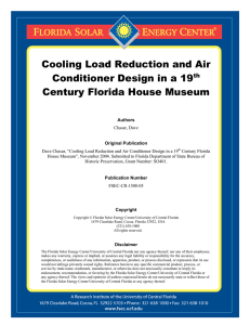 Cooling Load Reduction and Air Conditioner Design in a 19