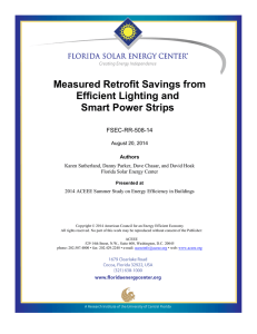 Measured Retrofit Savings from Efficient Lighting and Smart Power Strips FSEC-RR-508-14