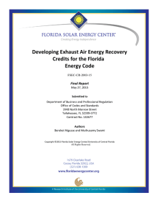 Developing Exhaust Air Energy Recovery Credits for the Florida Energy Code