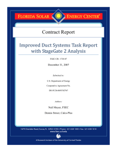 Improved Duct Systems Task Report  with StageGate 2 Analysis  Contract Report December 31, 2007