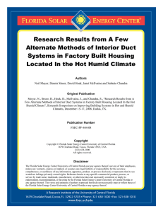 Research Results from A Few Alternate Methods of Interior Duct