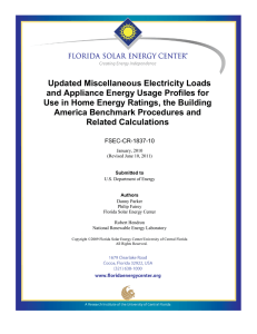 Updated Miscellaneous Electricity Loads and Appliance Energy Usage Profiles for