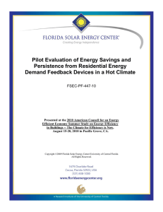 Pilot Evaluation of Energy Savings and Persistence from Residential Energy