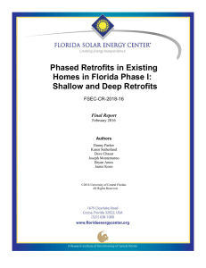 Phased Retrofits in Existing Homes in Florida Phase I: