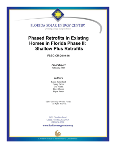 Phased Retrofits in Existing Homes in Florida Phase II: Shallow Plus Retrofits