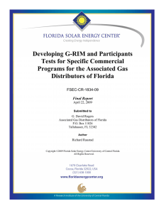 Developing G-RIM and Participants Tests for Specific Commercial Distributors of Florida