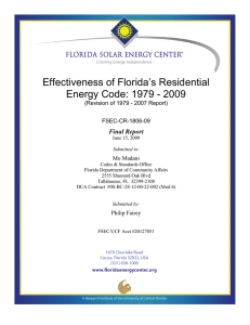 Effectiveness of Florida&rsquo;s Residential Energy Code: 1979 - 2009 Final Report