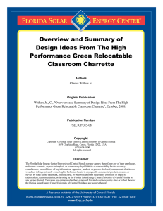 Overview and Summary of Design Ideas From The High Performance Green Relocatable