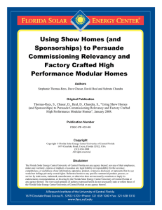 Using Show Homes (and Sponsorships) to Persuade Commissioning Relevancy and Factory Crafted High