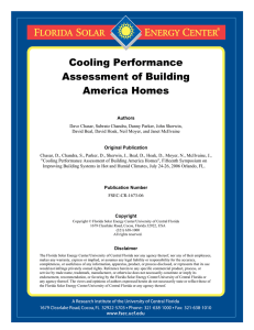 Cooling Performance Assessment of Building America Homes