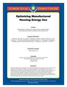 Optimizing Manufactured Housing Energy Use