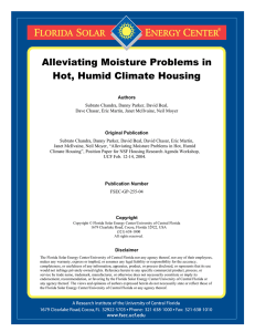 Alleviating Moisture Problems in Hot, Humid Climate Housing