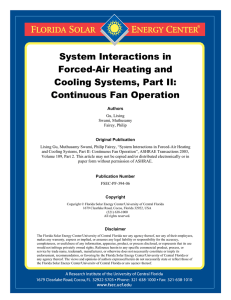 System Interactions in Forced-Air Heating and Cooling Systems, Part II: Continuous Fan Operation