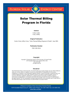Solar Thermal Billing Program in Florida