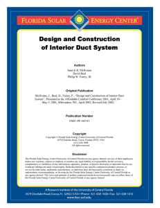 Design and Construction of Interior Duct System