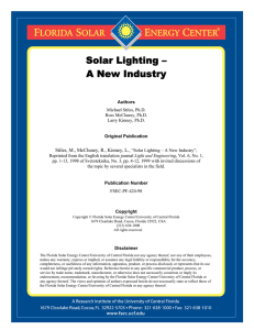 Solar Lighting – A New Industry