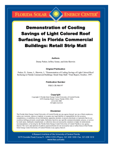 Demonstration of Cooling Savings of Light Colored Roof Surfacing in Florida Commercial