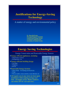 Justifications for Energy-Saving Technology A matter of energy and environmental policy