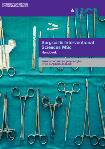 Surgical &amp; Interventional Sciences MSc Handbook www.ucl.ac.uk/surgery/surgint
