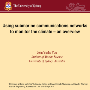 Using submarine communications networks – an overview to monitor the climate