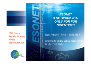 ESONET A NETWORK NOT ONLY FOR FOR SCIENTISTS