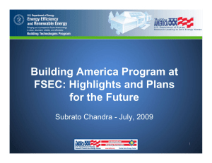Building America Program at FSEC: Highlights and Plans for the Future