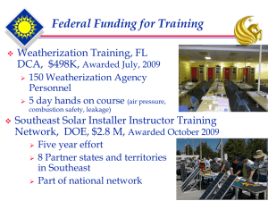 Federal Funding for Training