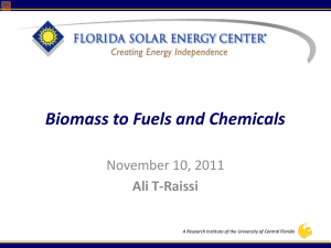 Biomass to Fuels and Chemicals  November 10, 2011 Ali T-Raissi