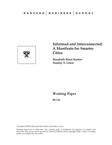 Informed and Interconnected: A Manifesto for Smarter Cities Working Paper